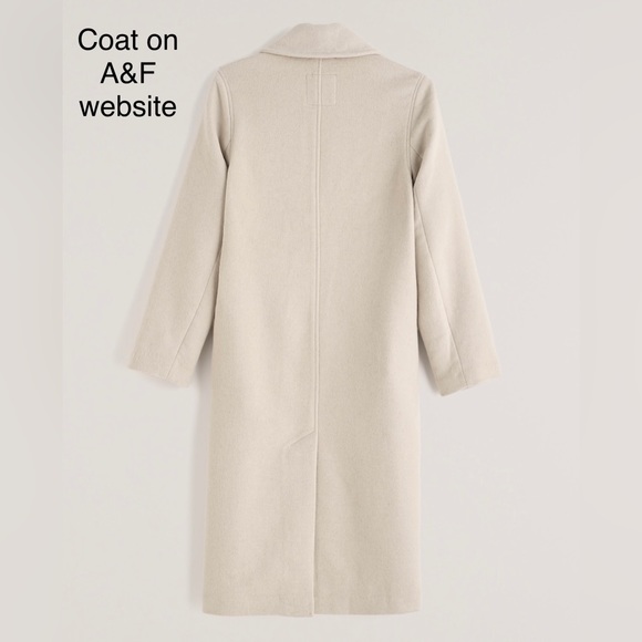 Abercrombie & Fitch Cream Wool-Blend Double Cloth Blanket Coat, Petite XL, NWT - Picture 6 of 9